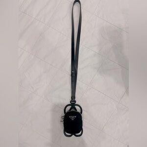 Prada Universal phone leather lanyard w/pouch